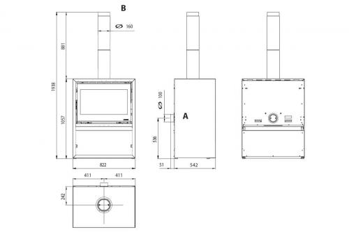 Preview: Kaminofen Dante con Portalegna von La Nordica